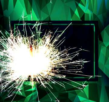 FX №204224 Sparks template green Polygonal abstract geometrical background with triangles