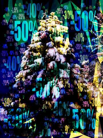 FX №204934 Snow tree Polygonal abstract geometrical background with triangles dark discount Store winter