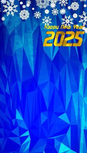 FX №204438 Blue Christmas happy new year 2025 Polygonal abstract geometrical background with triangles