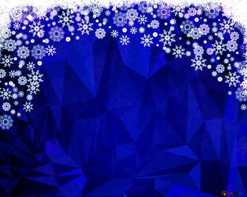 FX №204948 Blue Christmas snow frame Polygonal abstract geometrical background with triangles