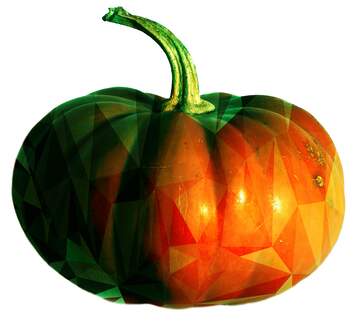 FX №204340 Pumpkin isolated on white Polygonal abstract geometrical background with triangles