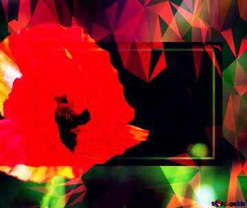 FX №204312 Red poppy flower template Polygonal abstract geometrical background with triangles