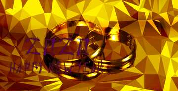 FX №204939 Happy new year  2020 gold ring. Polygon abstract background