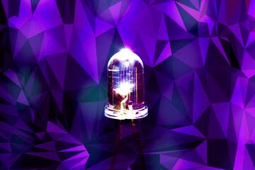 FX №204496 purple LED lamp Polygon background