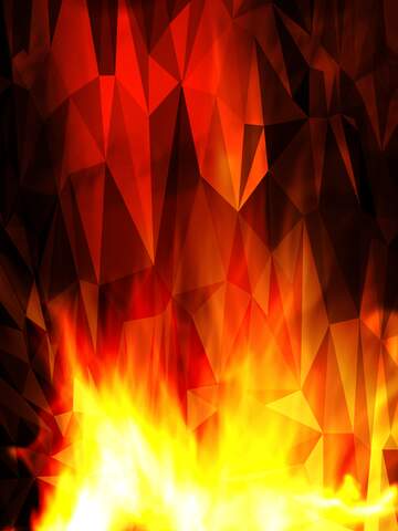 FX №204018 Fire Polygonal abstract geometrical background with triangles