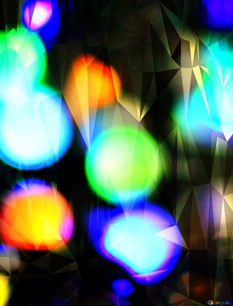 Blurred Christmas lights Polygonal abstract geometrical background with triangles №47899