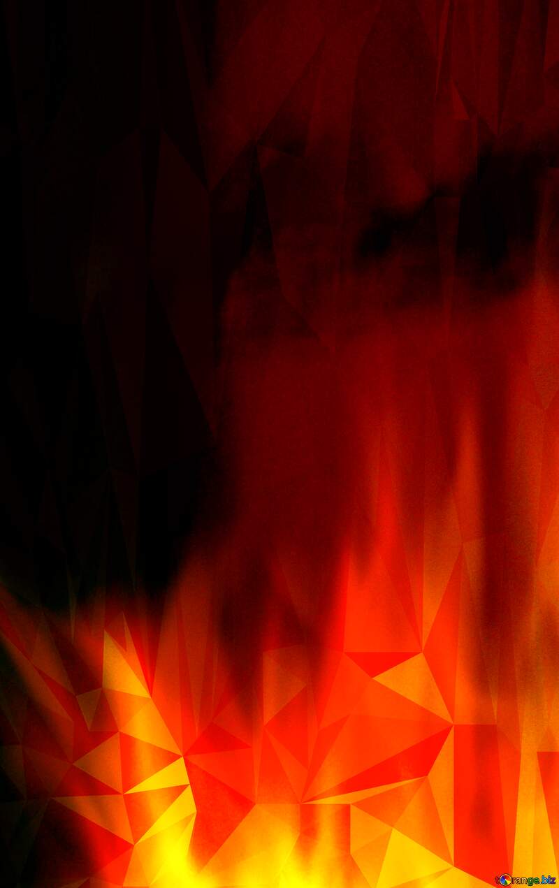 Fire flame Polygonal abstract geometrical background with triangles №9546