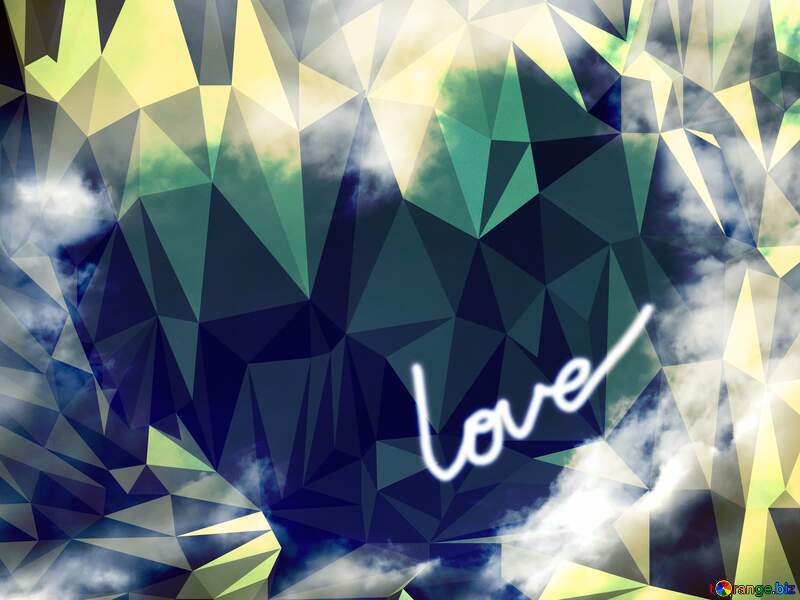 love heart sky Polygonal abstract geometrical background with triangles №22603