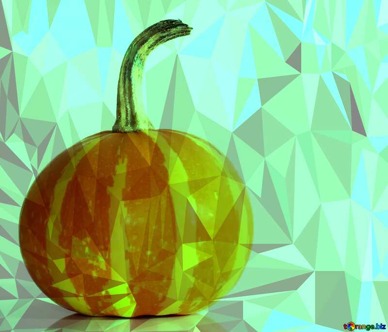 Beautiful pumpkin template Polygonal abstract geometrical background with triangles №35039