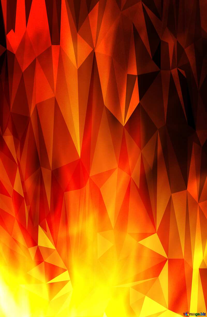 Fire Wall. Polygonal abstract geometrical background with triangles №9546