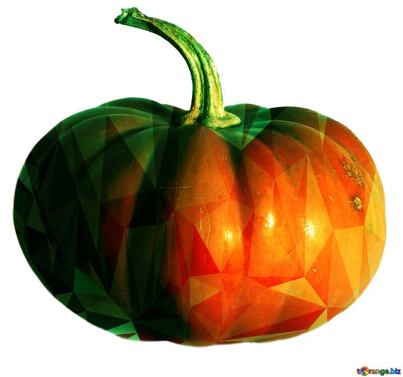 Pumpkin isolated on white Polygonal abstract geometrical background with triangles №35625