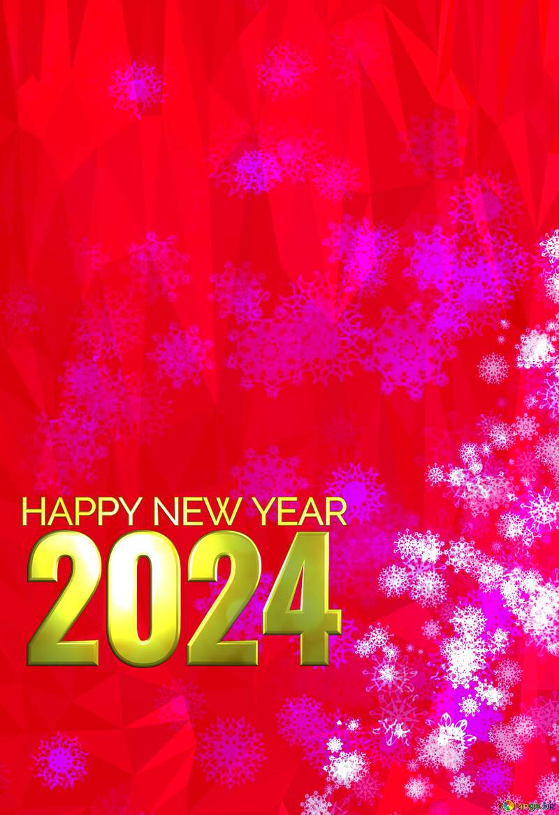 pink New year 2024 Polygonal abstract geometrical background with triangles №40701