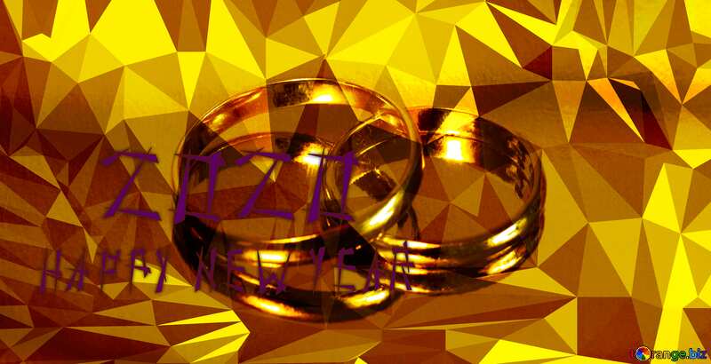 Happy new year  2020 gold ring. Polygon abstract background №7143
