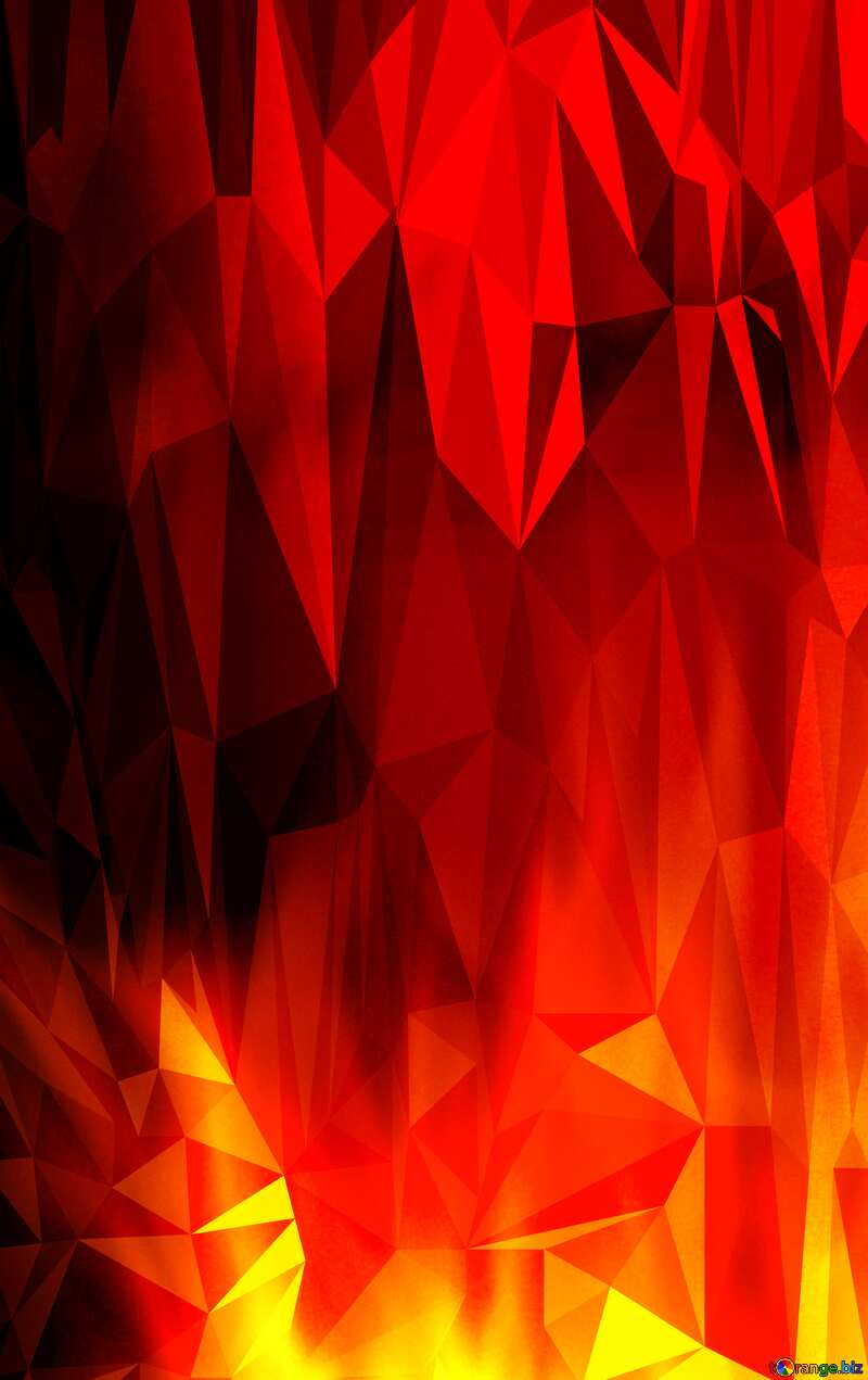 Fire Polygonal abstract geometrical background with triangles №9546