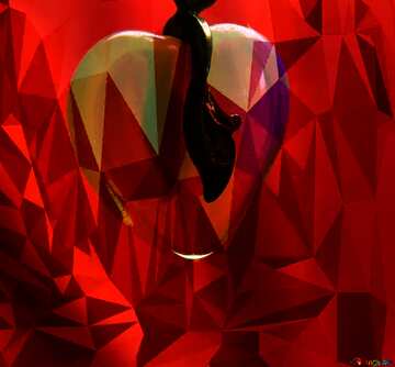 FX №205981 A beautiful heart Polygonal abstract geometrical background with triangles