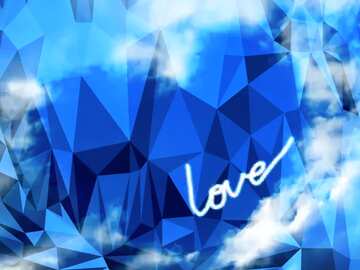 FX №205699 love heart sky Polygonal abstract geometrical background with triangles