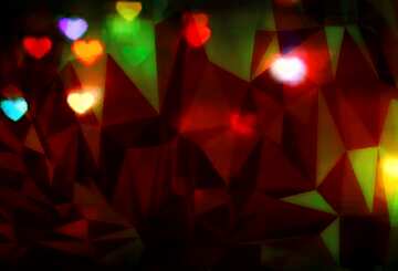 FX №205673 The lights in the shape of hearts Polygonal abstract geometrical background with triangles