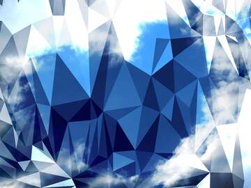 FX №205698 Heart of clouds love in sky Polygonal abstract geometrical background with triangles