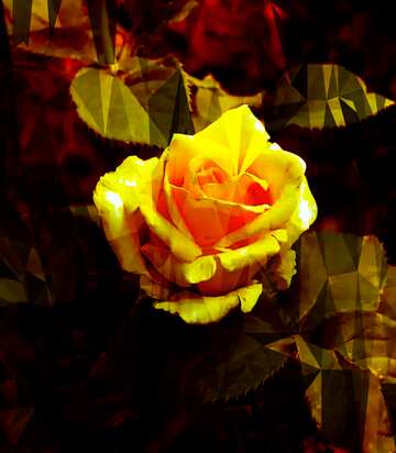 FX №205043 rose in the garden Dark yellow Polygonal abstract geometrical background with triangles