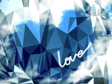 FX №205700 love card heart sky Polygonal abstract geometrical background with triangles