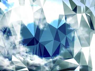 FX №205692 Heart from clouds sky Polygonal abstract geometrical background with triangles