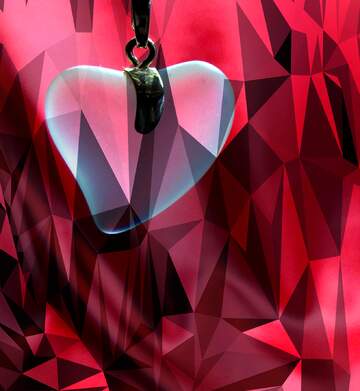 FX №205991 Heart of frosted glass red Polygonal abstract geometrical background with triangles