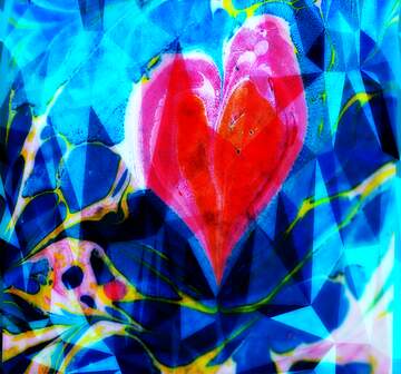 FX №205509 heart love blue painting Polygonal abstract geometrical background with triangles
