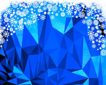 FX №205308 Blue Christmas background  Polygonal abstract geometrical background