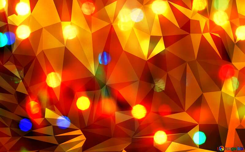 Lights bokeh dark Polygonal abstract geometrical background with triangles №24612