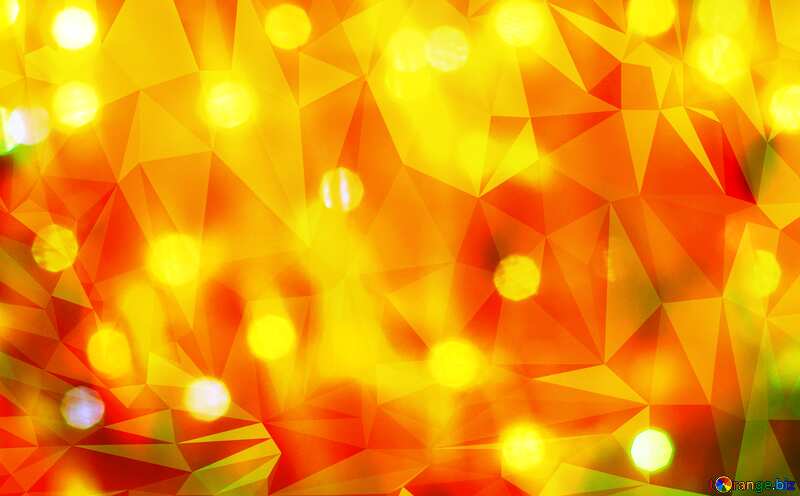 Lights bokeh yellow Polygonal abstract geometrical background with triangles №24612