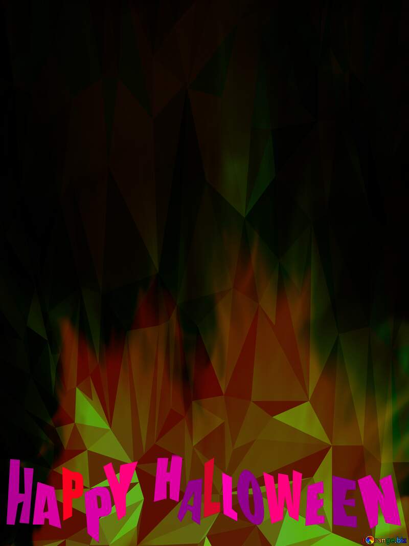 Fire halloween banner Polygonal abstract geometrical background with triangles №9546
