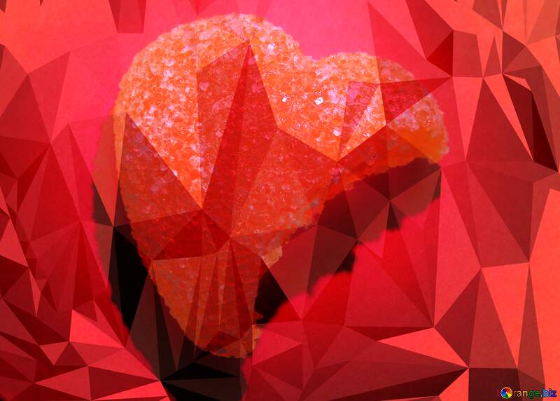 Broken Heart Polygonal abstract geometrical background with triangles №18551