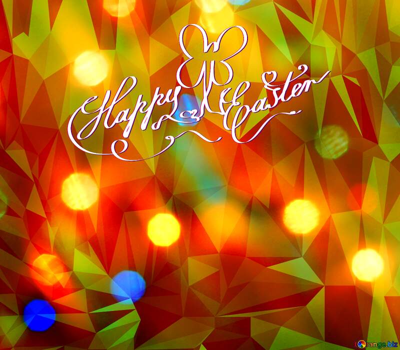 Lights in the background  happy easter polygon background №24612