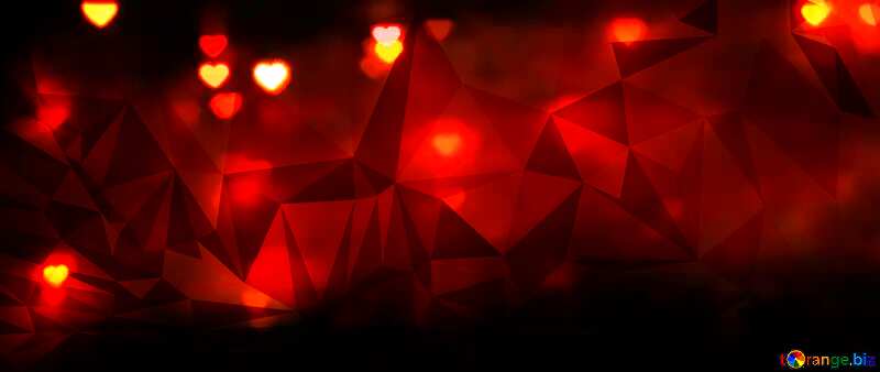 Cover for Twitter wedding hearts dark Polygonal abstract geometrical background with triangles №37856