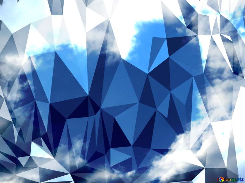 Heart of clouds white Polygonal abstract geometrical background with triangles №22604