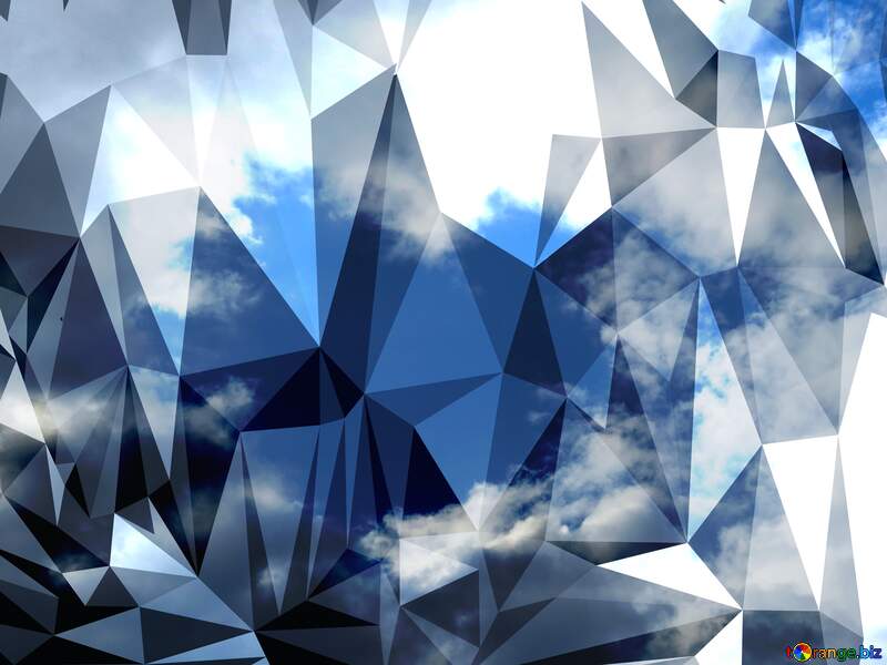 Heart in the white sky Polygonal abstract geometrical background with triangles №22598