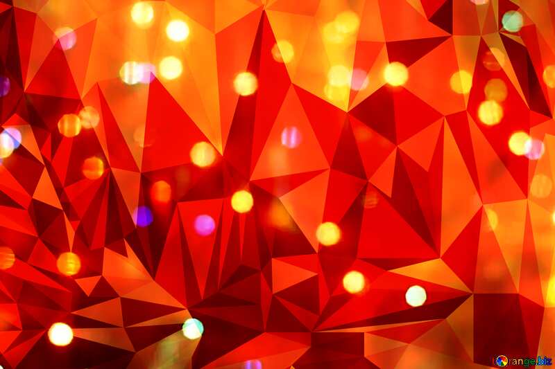 Lights in the background  polygonal triangles orange №24612