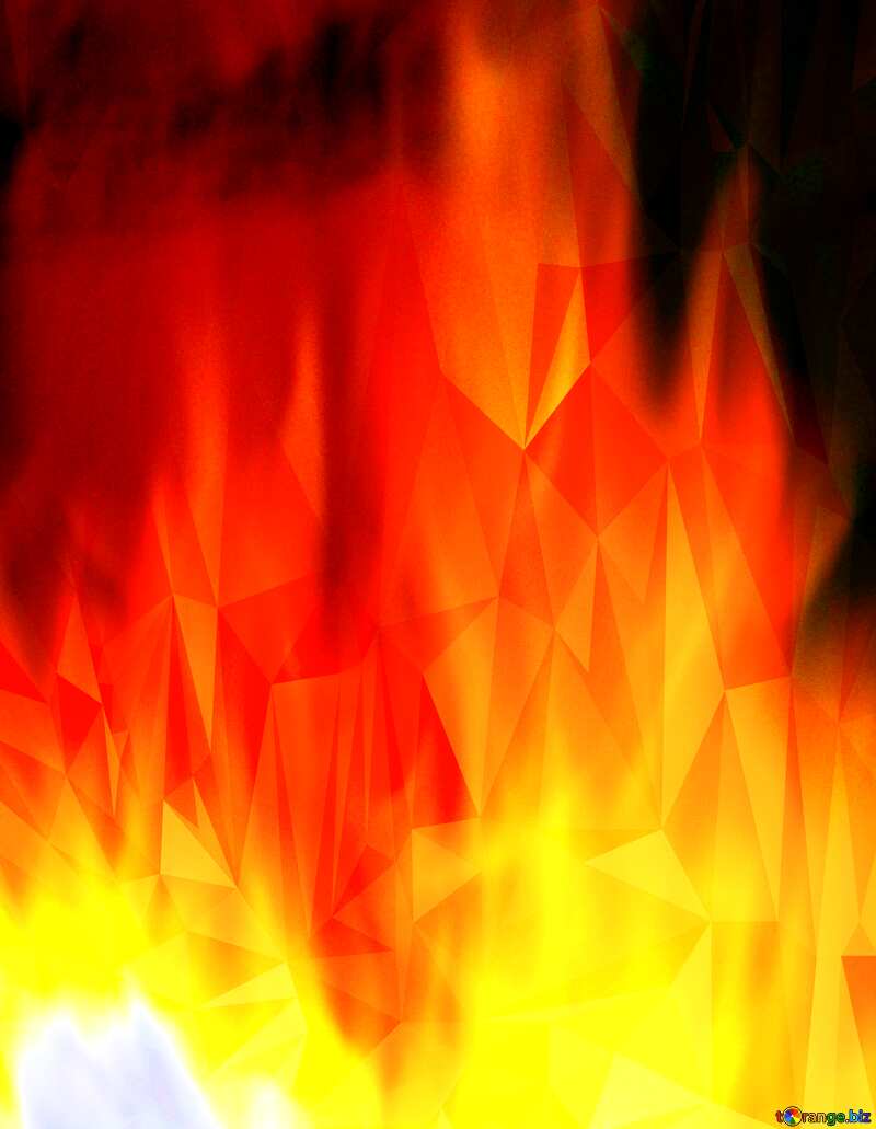 Fire Polygonal abstract geometrical background with triangles №9546