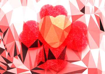 FX №206522 Valentine`s Day Polygonal abstract geometrical background love card