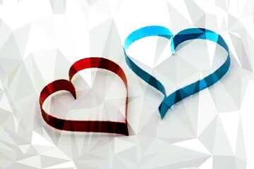 FX №206133 Two hearts Polygonal abstract geometrical background with triangles