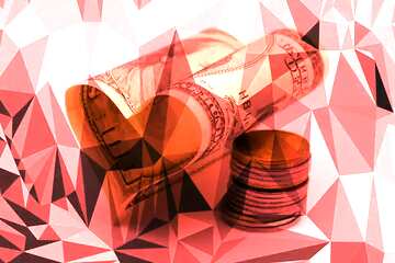 FX №206160 Heart of money Polygonal abstract geometrical background with triangles