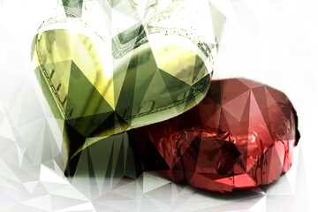 FX №206166 Heart of money and candy Polygonal abstract geometrical background with triangles