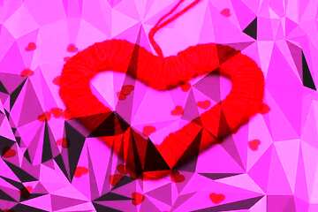 FX №206213 Heart on Valentine`s Day red Polygonal abstract geometrical background with triangles