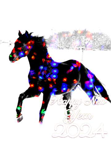 FX №206984 Horse in the snow  happy new year 2024