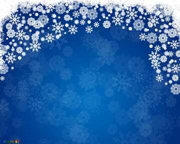 FX №206769 Blue Christmas background snowflakes top frame border