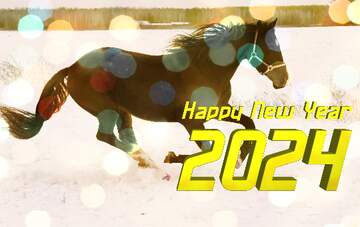 FX №206685 Horse in the snow happy new year 2024