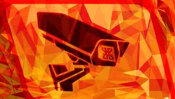 FX №206561 Sticker Warning video surveillance Polygonal background