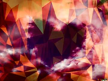 FX №206787 Cloud of Love Polygonal background orange sky