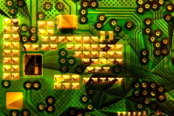 FX №206881 Polygonal gold metal texture electronic chip