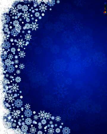FX №206706 Blue Christmas background left side snowflakes border